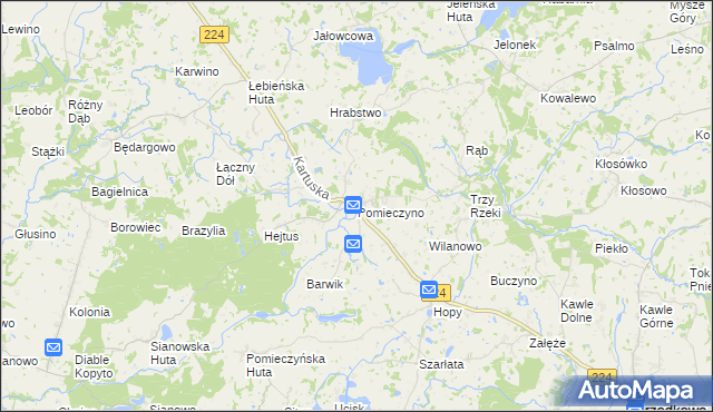mapa Pomieczyno, Pomieczyno na mapie Targeo
