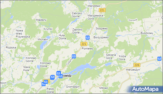 mapa Pomlewo, Pomlewo na mapie Targeo