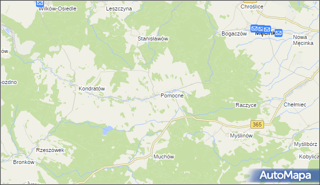 mapa Pomocne, Pomocne na mapie Targeo