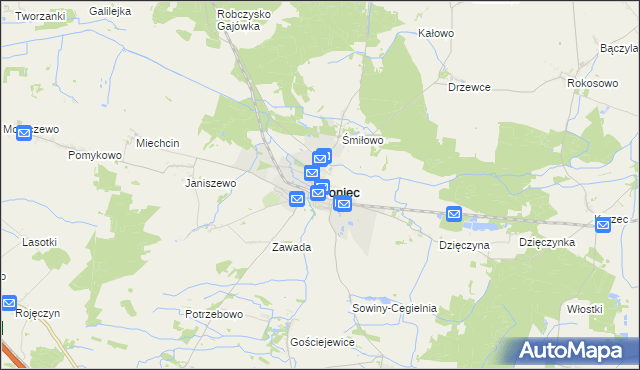 mapa Poniec, Poniec na mapie Targeo