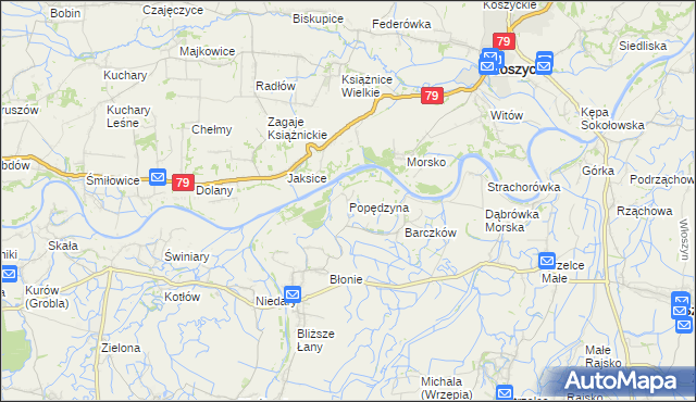 mapa Popędzyna, Popędzyna na mapie Targeo