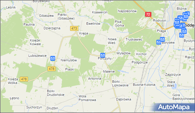 mapa Porczyny, Porczyny na mapie Targeo