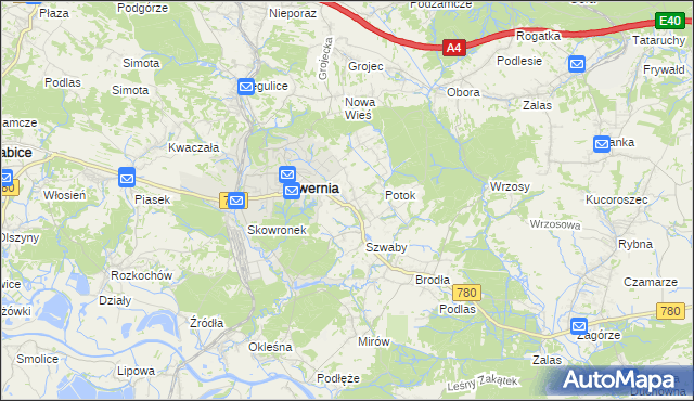 mapa Poręba Żegoty, Poręba Żegoty na mapie Targeo