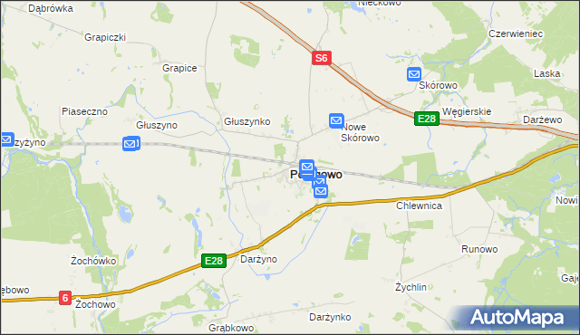 mapa Potęgowo powiat słupski, Potęgowo powiat słupski na mapie Targeo