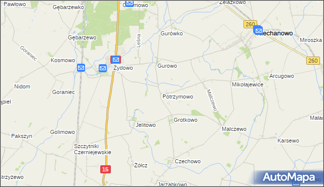 mapa Potrzymowo, Potrzymowo na mapie Targeo
