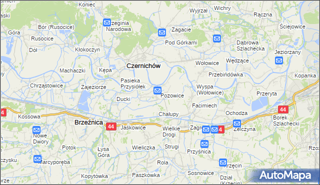 mapa Pozowice, Pozowice na mapie Targeo