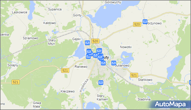 mapa Prabuty powiat kwidzyński, Prabuty powiat kwidzyński na mapie Targeo