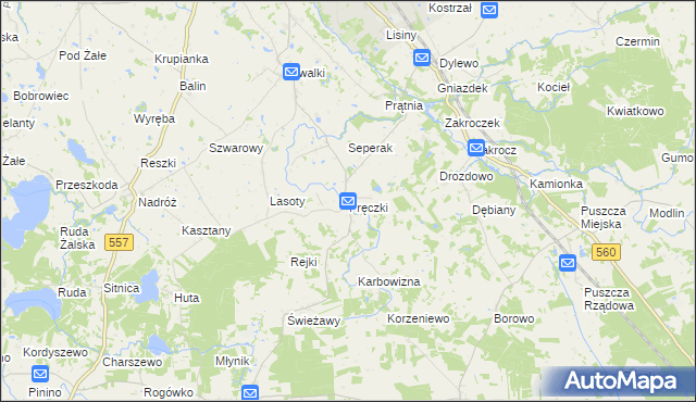 mapa Pręczki, Pręczki na mapie Targeo