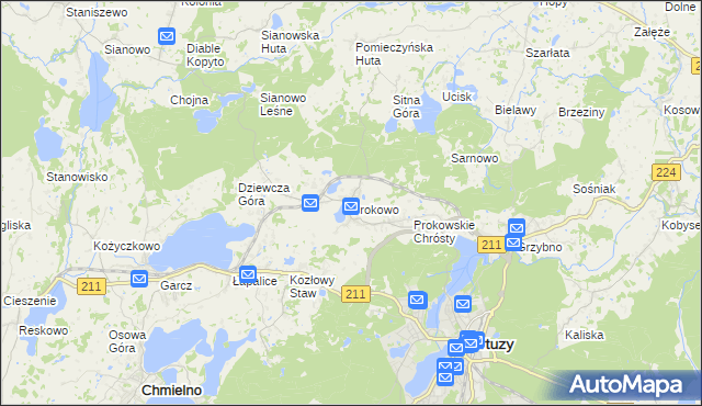 mapa Prokowo, Prokowo na mapie Targeo