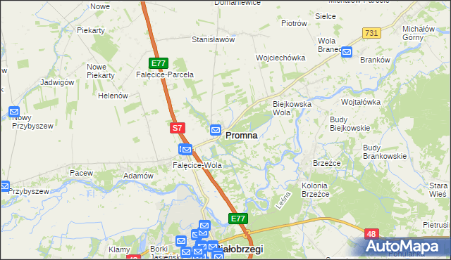 mapa Promna, Promna na mapie Targeo