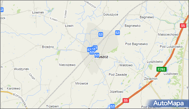 mapa Pruszcz powiat świecki, Pruszcz powiat świecki na mapie Targeo