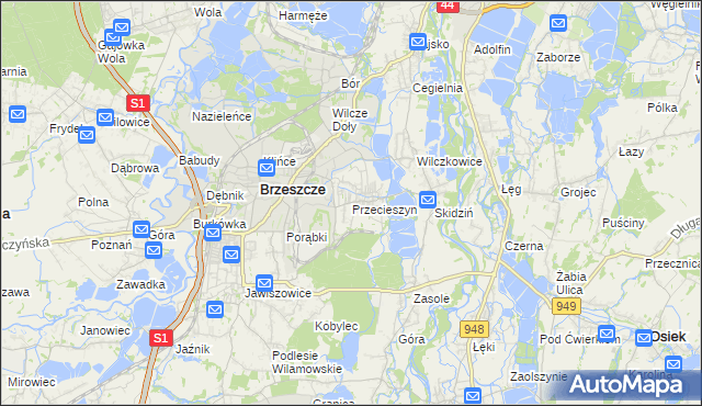 mapa Przecieszyn, Przecieszyn na mapie Targeo