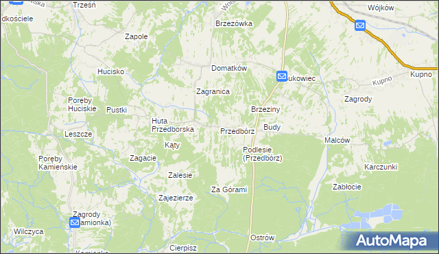mapa Przedbórz gmina Kolbuszowa, Przedbórz gmina Kolbuszowa na mapie Targeo