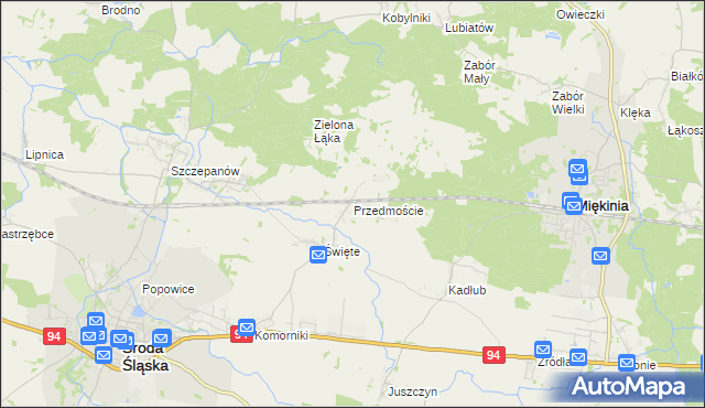 mapa Przedmoście gmina Środa Śląska, Przedmoście gmina Środa Śląska na mapie Targeo