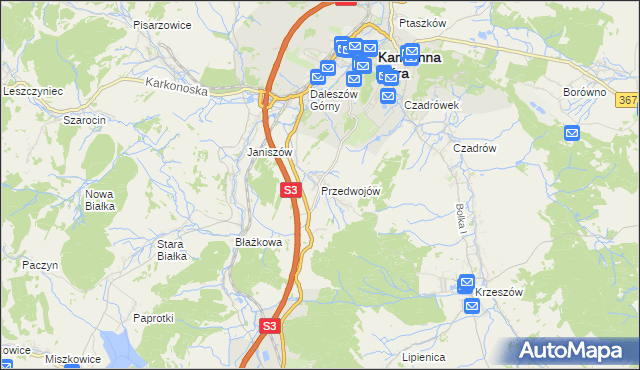 mapa Przedwojów, Przedwojów na mapie Targeo