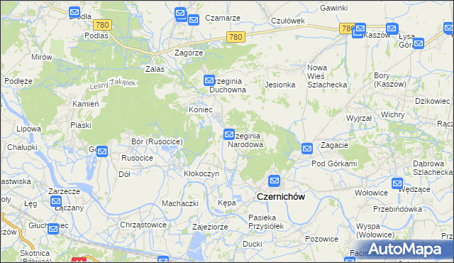 mapa Przeginia Narodowa, Przeginia Narodowa na mapie Targeo