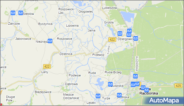 mapa Przewóz gmina Cisek, Przewóz gmina Cisek na mapie Targeo