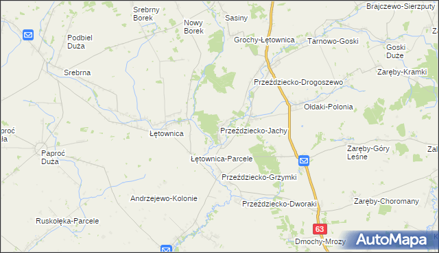 mapa Przeździecko-Jachy, Przeździecko-Jachy na mapie Targeo