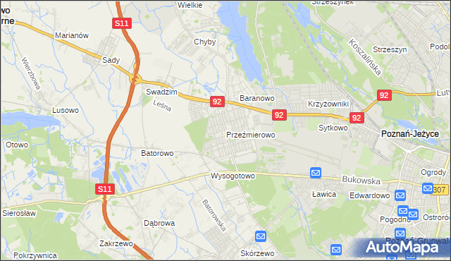 mapa Przeźmierowo, Przeźmierowo na mapie Targeo