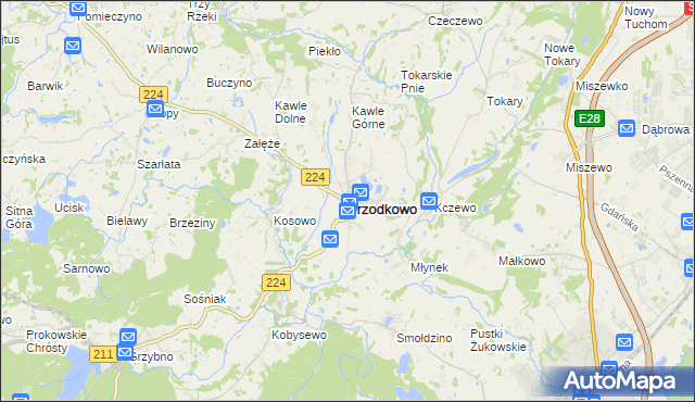 mapa Przodkowo, Przodkowo na mapie Targeo