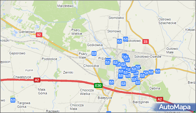 mapa Przyborki, Przyborki na mapie Targeo