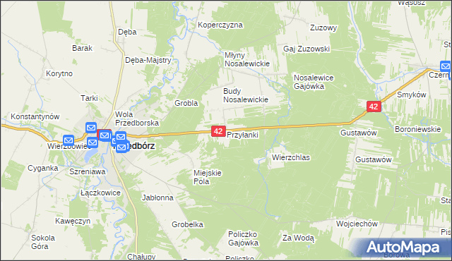 mapa Przyłanki, Przyłanki na mapie Targeo