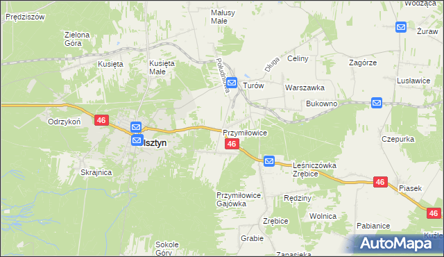 mapa Przymiłowice, Przymiłowice na mapie Targeo