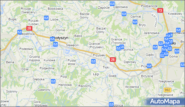 mapa Przysieki, Przysieki na mapie Targeo