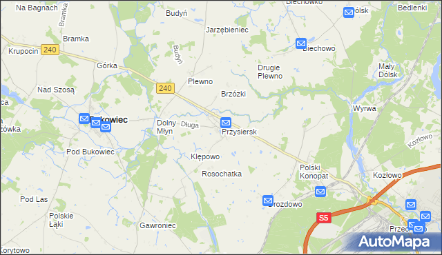 mapa Przysiersk, Przysiersk na mapie Targeo