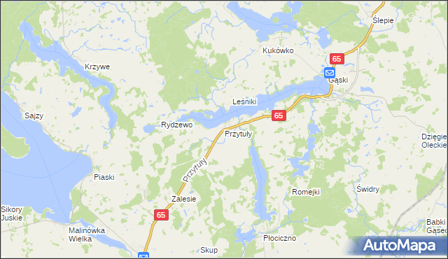 mapa Przytuły gmina Ełk, Przytuły gmina Ełk na mapie Targeo
