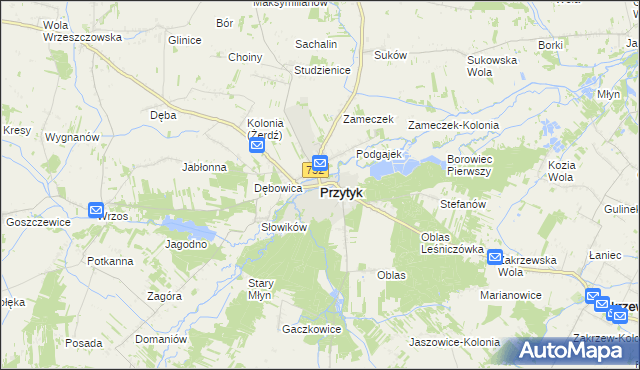 mapa Przytyk, Przytyk na mapie Targeo