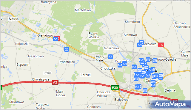 mapa Psary Małe gmina Września, Psary Małe gmina Września na mapie Targeo