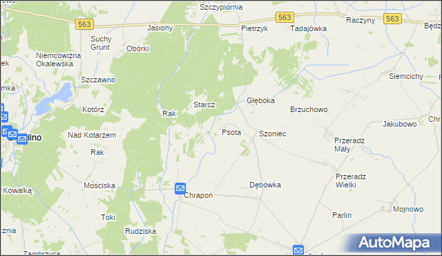mapa Psota, Psota na mapie Targeo