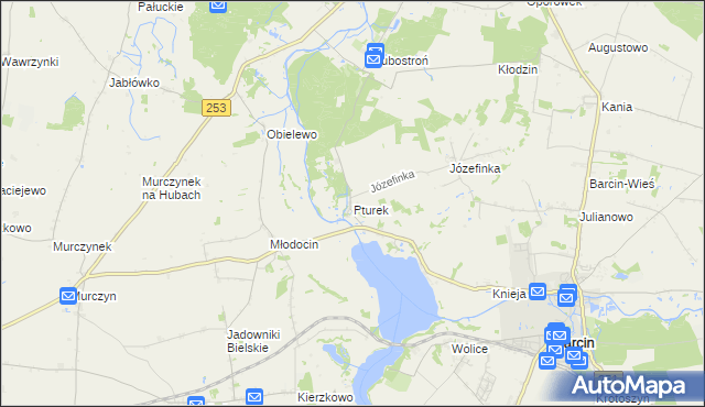 mapa Pturek, Pturek na mapie Targeo