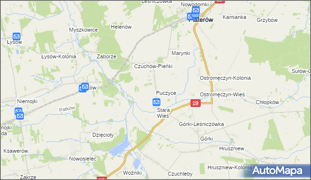 mapa Puczyce, Puczyce na mapie Targeo