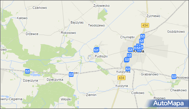 mapa Pudliszki, Pudliszki na mapie Targeo