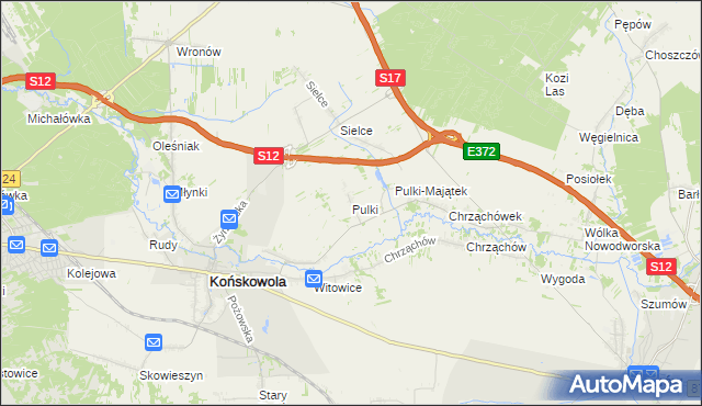 mapa Pulki, Pulki na mapie Targeo