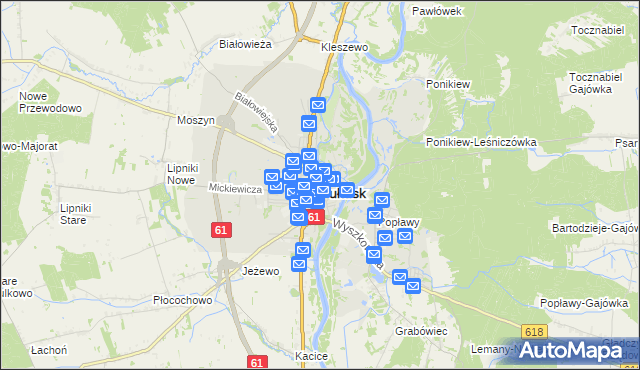 mapa Pułtusk, Pułtusk na mapie Targeo