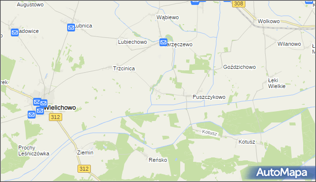 mapa Puszczykówiec, Puszczykówiec na mapie Targeo