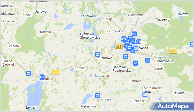 mapa Puzdrowo, Puzdrowo na mapie Targeo