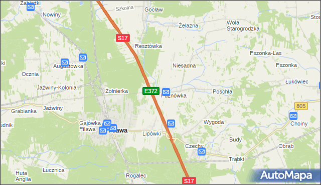 mapa Puznówka, Puznówka na mapie Targeo