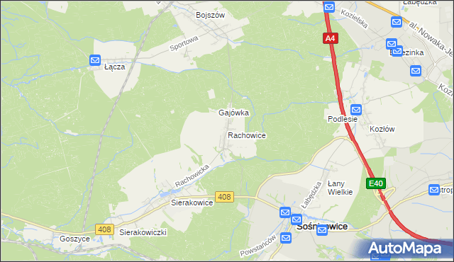 mapa Rachowice, Rachowice na mapie Targeo