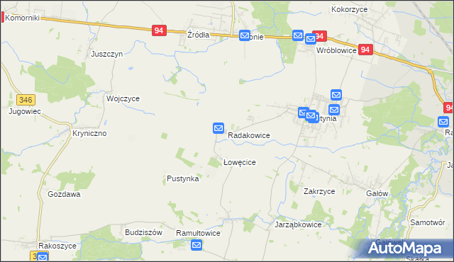 mapa Radakowice, Radakowice na mapie Targeo