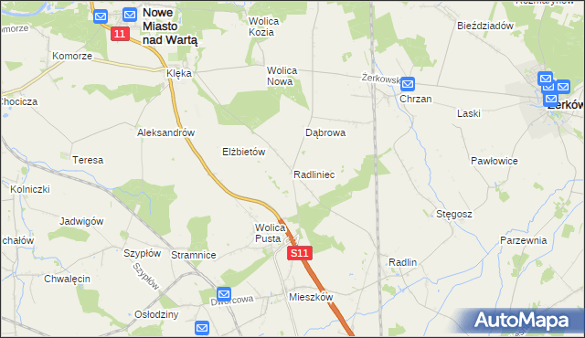 mapa Radliniec, Radliniec na mapie Targeo