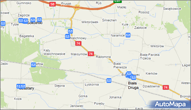 mapa Radomina, Radomina na mapie Targeo