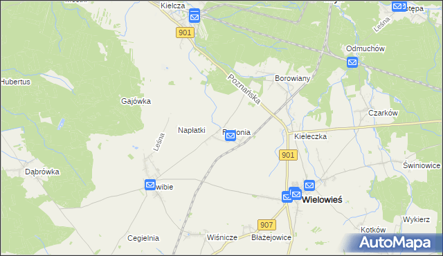 mapa Radonia gmina Wielowieś, Radonia gmina Wielowieś na mapie Targeo
