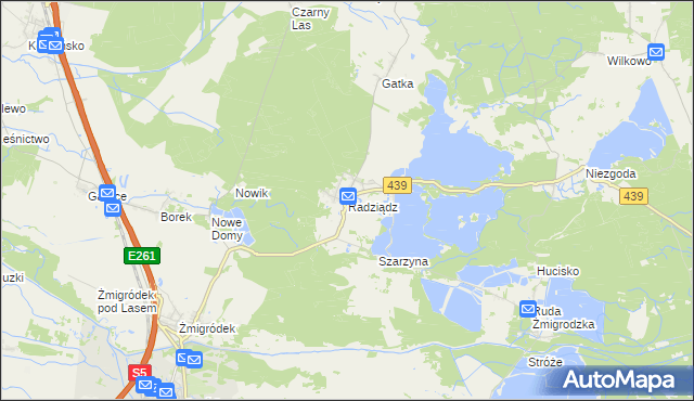 mapa Radziądz, Radziądz na mapie Targeo