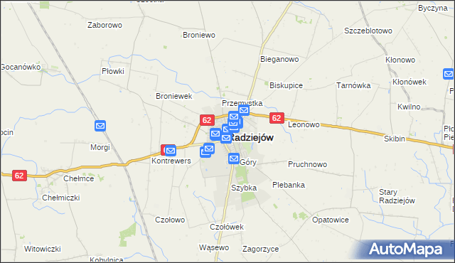 mapa Radziejów, Radziejów na mapie Targeo