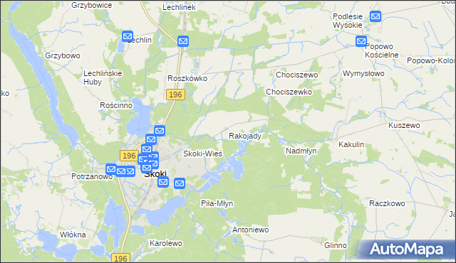 mapa Rakojady, Rakojady na mapie Targeo