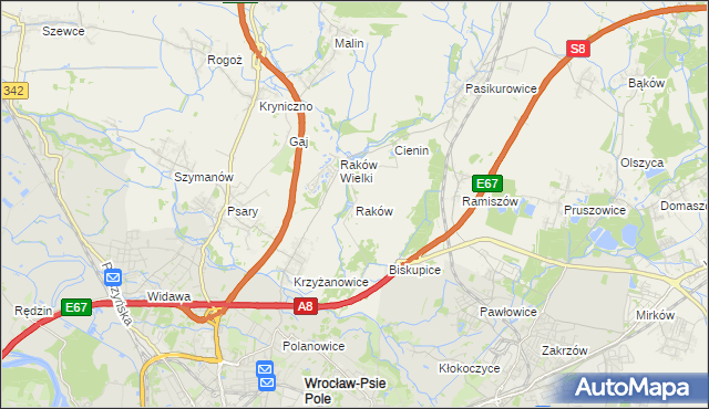 mapa Raków gmina Wisznia Mała, Raków gmina Wisznia Mała na mapie Targeo